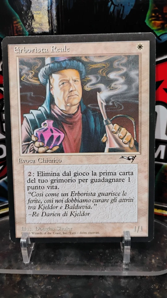 ROYAL HERBALIST Italian Version MAGIC The Gathering SUMMON 1996 Trading Card MTG - Image 1 of 2