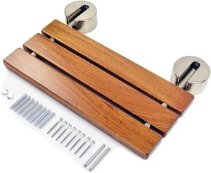 Faltbarer Duschsitz Wandmontage Badezimmer Bank 400Lb Wasserdicht Teakholz - Bild 1 von 15