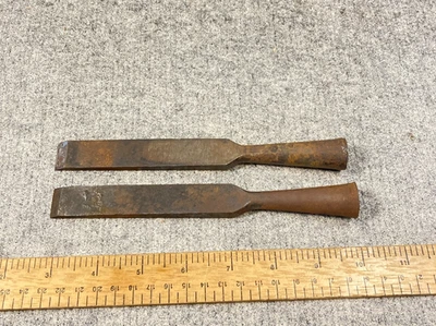 Cincel de madera de enchufe vintage 2 piezas 3/4" borde plano sin mango Foto 1 de 4