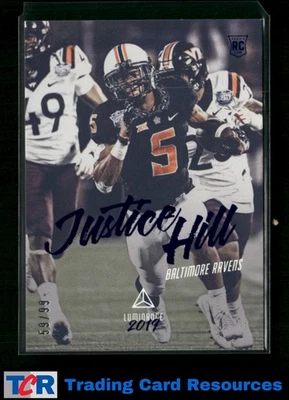 2019 Panini Luminance #157 Justice Hill Blue #/99 - Image 1 of 2