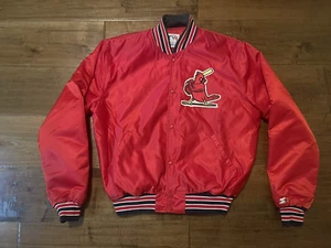 Vtg St Louis Cardinals MLB Baseball Starter Red Snap Jacket Coat - Men's XLarge - Picture 1 of 5