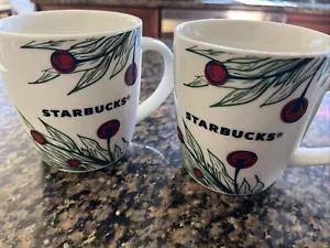 2x Nuevas tazas de café Starbucks 2020 Holiday Holly Berry Navidad taza té 12 oz - Imagen 1 de 4