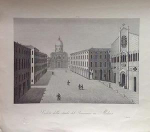 VEDUTA DE STRADA DEL SEMINARIO MODENA EMILIA ROMAGNA 1845 ZUCCAGNI ORLANDINI - Foto 1 di 1