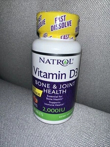 Natrol Vitamin D3 Fast Dissolve - Strawberry 50 mcg (2,000 Iu) 90 Tabs - Picture 1 of 2