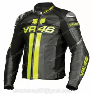 New VR 46 Motorrad Racing biker Leather Jacket, MotoGP biker Leather Jacket. - Picture 1 of 4