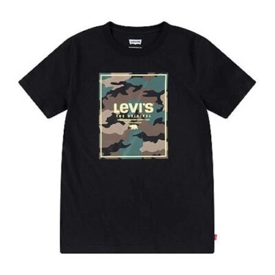 Camiseta Levi's L4140 Big Boys Negra Gráfica Cuello Redondo Talla L Foto 1 de 4