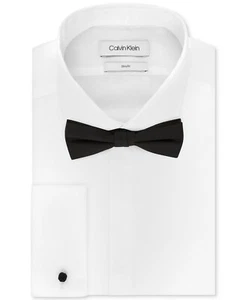 Calvin Klein Men's Slim-Fit Solid Dress Shirt & Pre-Tied Bow Tie Set 15.5-32/33] - Picture 1 of 5