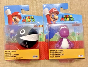 Personaggi CHAIN CHOMP & PURPLE YOSHI Super Mario Jakks Pacific 2,5" - Foto 1 di 1