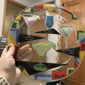 Artist William Mcgrath 13 1/2 Inch Artist Signed Glass Platter - Imagen 1 de 6