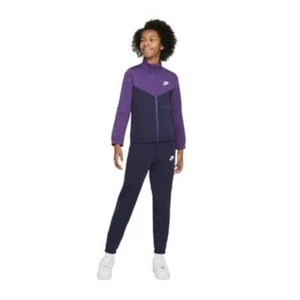 Nike Standard Fit Jogger Pants Girls M Purple Logo Detail Elastic Waist Pull On - Picture 1 of 15