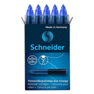 5x Schneider Tinten Roller Patronen Universal One Change BLAU Tintenschreiber - Bild 1 von 2