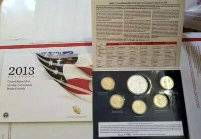 2013 U.S. Mint Annual Dollar Uncirculated 6 Coin Set OGP w/SILVER EAGLE - Image 1 of 3