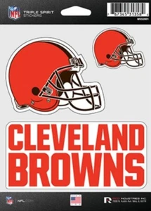 Cleveland Browns Triple Spirit 3 Decals Auto Tumbler Laptop Cut to Shape - Picture 1 of 1