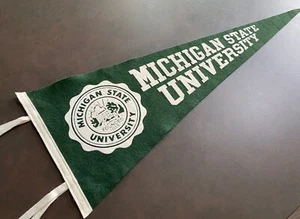 Vintage 30" Pennant Michigan State University (Wool Felt) 1855 Spartans MSU Seal - Picture 1 of 13