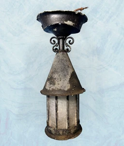Antique Cottage Tudor Bungalow Arts & Crafts Porch Flush Ceiling Light 12” - Picture 1 of 8