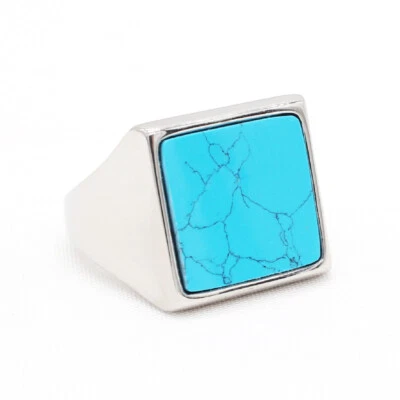 Anillo de sello de acero inoxidable para hombre banda para pulgar meñique papá padre anillos de hombre Foto 1 de 4