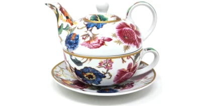 THE LEONARDO COLLECTION Anthina Tea for One with Matching Cup & Saucer 600ml Capacity ideal gift
