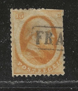 NETHERLANDS STAMP  #6 — 15c KING WILLIAM III — 1864-- USED - Picture 1 of 2