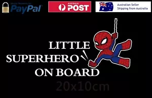 Car Sticker Little Superhero On Board Decal Baby On Board SPIDER-MAN Marvel Kids - Picture 1 of 2