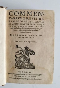 1574 - COMMENTARIUS BREVIS RERUM ORBE GESTARUM AB ANNO SALUTIS M. D. USQUE .... - Picture 1 of 15