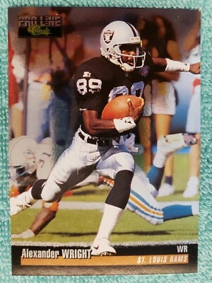 1995 CLASSIC PRO LINE SILVER ALEXANDER WRIGHT #191 ST. LOUIS RAMS  - Image 1 of 4