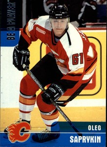 1999-00 BAP Memorabilia Calgary Flames Hockey Card #215 Oleg Saprykin Rookie