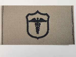US Navy Medical Corpsman Medic Embroidered Badge Desert Tan Collar Device - Picture 1 of 3