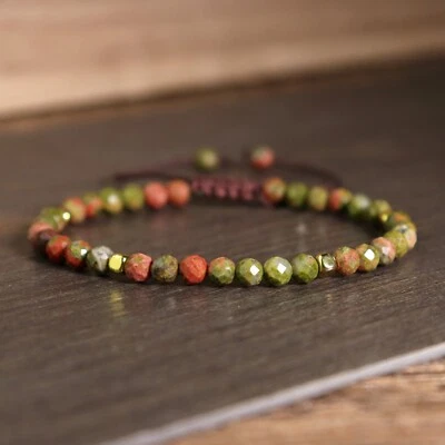 Pulsera Unakita Natural Cristal Verde Pulsera Curativa Estilo Delicado Foto 1 de 3