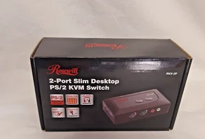 Rosewill KVM RKV-2P Slim Desktop PS/2 KVM-Switch mit 2 Ports und Audio SCHWARZ - Bild 1 von 4