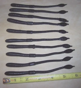 Manns 6" Jelly Worm Blackberry Worm 10 Pk Baby Black Snake Worm  Discontinued - Picture 1 of 6