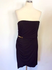 BNWT MANOUKIAN BLACK STRAPLESS / STRAPPY DRAPED PENCIL DRESS SIZE 20 - Picture 1 of 4