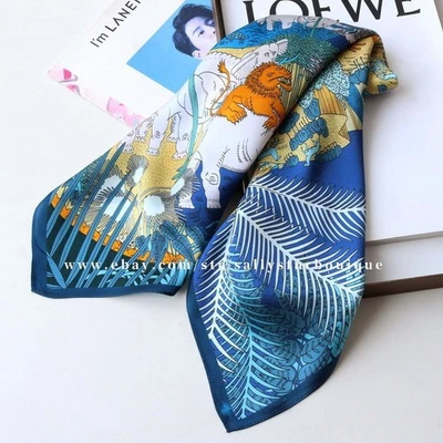 Sallys Boutique 100% Chiffon Silk Bandanna Animals Print Necktie Scarf 68cm - Image 1 of 4