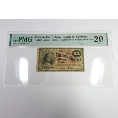 1863 PMG VF20 United States Fractional Currency 15c Fifteen Cents FR 1267 57285F - Image 1 of 3