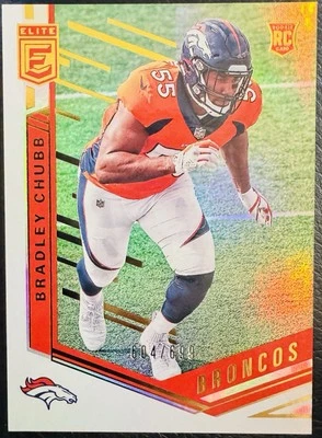 2018 Donruss Elite 190 Bradley Chubb Denver Broncos Rookie RC /699 - Image 1 of 2