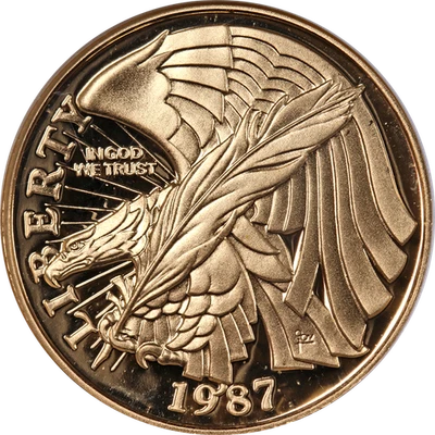 1987-W Constitution Commemorative Gold $5 NGC PF70 Ultra Cameo - STOCK - Image 1 of 4