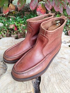 Russell Moccasin Knock A'bout Boots Knockabout 9 E Brown Elk - Picture 1 of 20