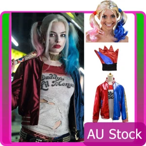 Ladies Harley Quinn Harleyquinn Suicide Squad Halloween Party Costume Full Set - Picture 1 of 8