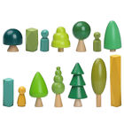 Drewniane rękodzieło Drzewo leśne Zabawki Mini zestawy Dekoracje na ciasto Równowaga dla dzieci
