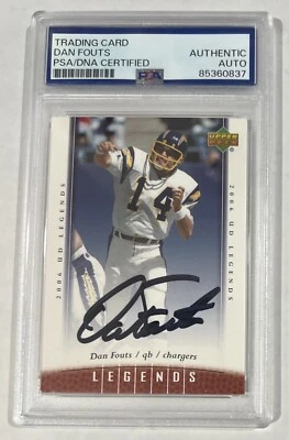 2006 UD Legends Dan Fouts Auto Autograph Signed Card Rare PSA HOF - Image 1 of 2