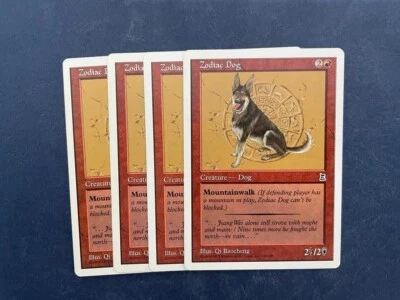 MTG 4X PORTAL THREE KINGDOMS ZODIAC DOG NM P3K ENGLISH RED CREATURE COMMON - Image 1 of 4