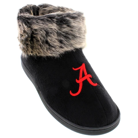 Comfy Feet Womens NCAA Faux Sheepskin Furry Top Indoor Outdoor Slippers Cover