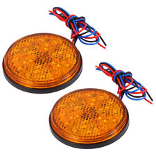  2 Pcs Lamp Plastic Motorbike Tail Brake Round Trailer Lights LED Side