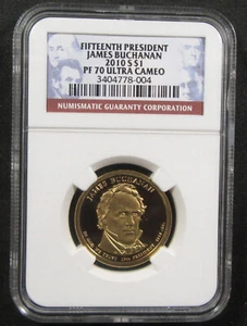 2010-S $1 James Buchanan NGC PF70 Ultra Cameo. Registry grade. (125133) - Picture 1 of 2