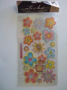 Stickopotamus/Sticko VELLUM FLOWERS Binder Sheet Scrapbook Stickers - Picture 1 of 2