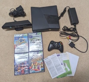 Xbox 360 S Model 1439 Console w/Controller, Kinect Sensor and 4 New Games - Picture 1 of 5
