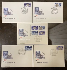 Set of 5 pcs RARE FDC Covers SPACE  SPACESHIP ASTRONAUTS  FAMOUS PEOPLE MOON #1 - Picture 1 of 10
