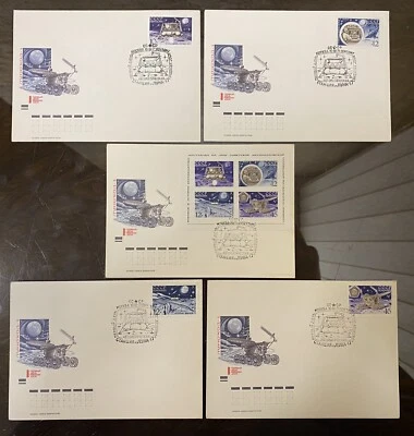 Set of 5 pcs RARE FDC Covers SPACE  SPACESHIP ASTRONAUTS  FAMOUS PEOPLE MOON #1 - Image 1 of 4