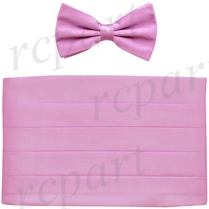 New Vesuvio Napoli 100% Silk Cummerbund and Bowtie Set Formal Wedding Prom Lilac - Picture 1 of 3