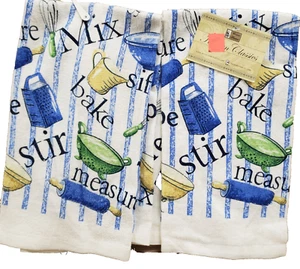 2er Set gleiche Küchentücher (15"x25") BACKEN RÜHREN MESSEN, KÜCHENARTIKEL # 2, BH - Bild 1 von 8