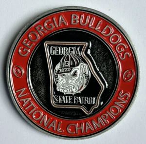 UGA GEORGIA BULLDOGS & ATLANTA BRAVES 2021 CHAMPIONSHIP COIN STATE PATROL GSP - Picture 1 of 3